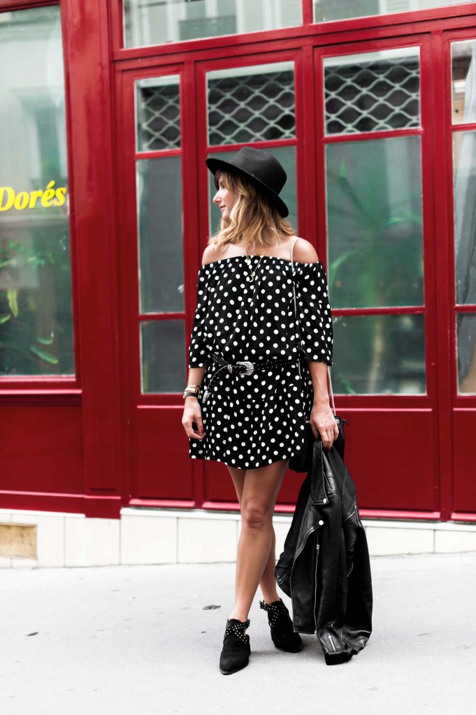 Polka Dot Flocky Frill Onepiece Dress main image 1