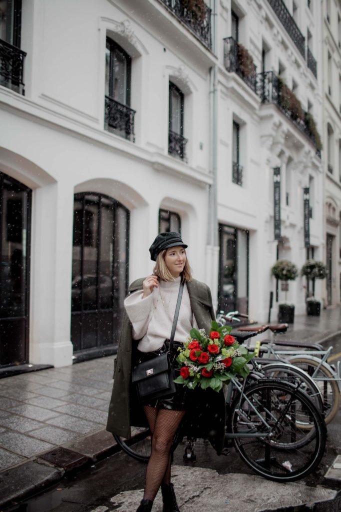 Jupe vinyle & manteau kaki
